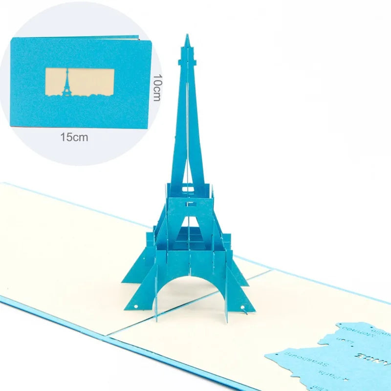 3D Pop Up Birthday Card 3D Miniatures Invitation Cards World Attractions Business Card Boy Gifts Greeting Card Tourist Postcard