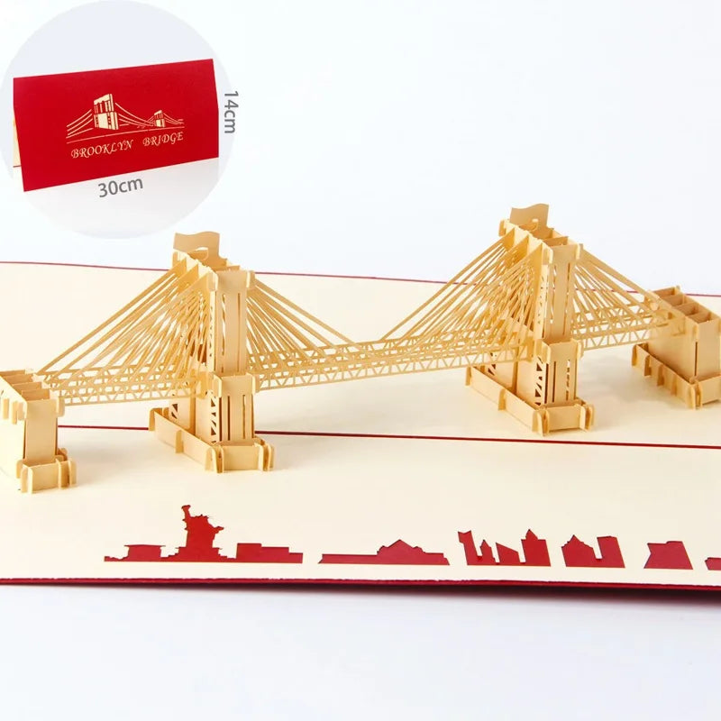 3D Pop Up Birthday Card 3D Miniatures Invitation Cards World Attractions Business Card Boy Gifts Greeting Card Tourist Postcard