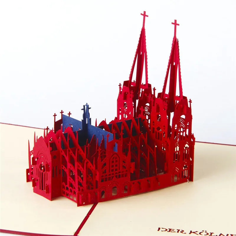 3D Pop Up Birthday Card 3D Miniatures Invitation Cards World Attractions Business Card Boy Gifts Greeting Card Tourist Postcard