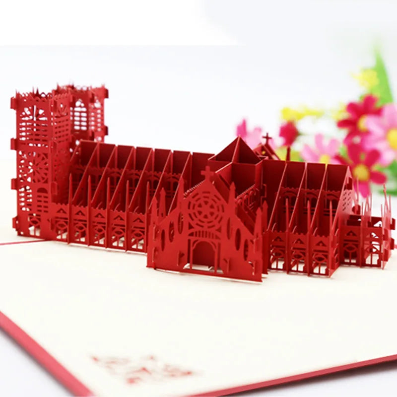 3D Pop Up Birthday Card 3D Miniatures Invitation Cards World Attractions Business Card Boy Gifts Greeting Card Tourist Postcard