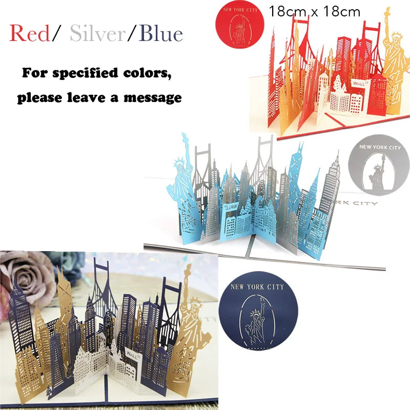 3D Pop Up Birthday Card 3D Miniatures Invitation Cards World Attractions Business Card Boy Gifts Greeting Card Tourist Postcard