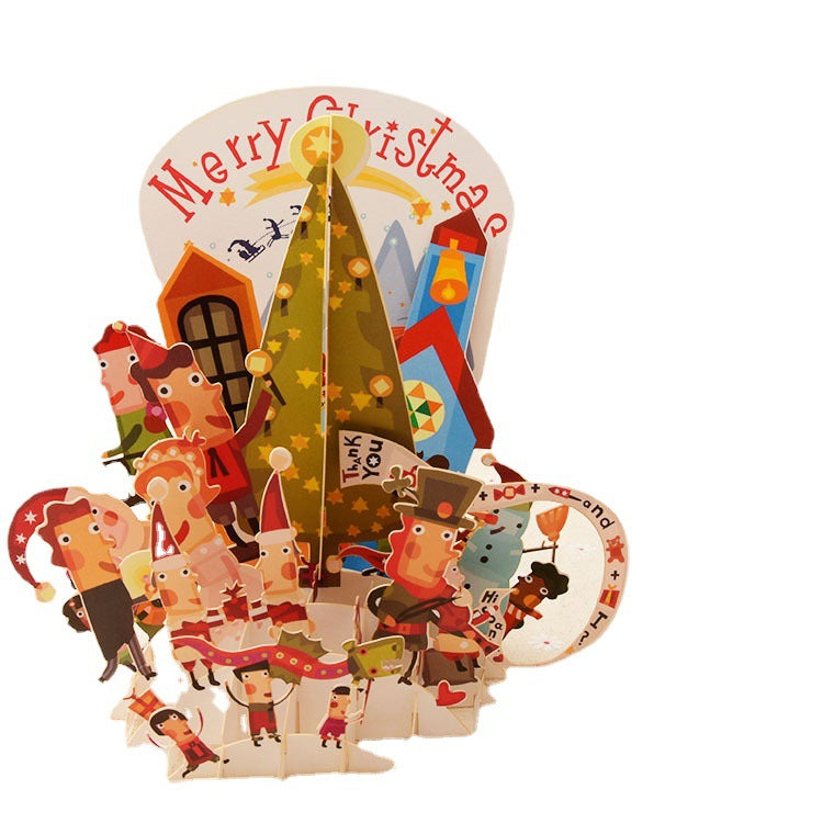 Christmas 3D Pop Up Flowers Car Greeting Cards Thank You Card Valentine Anniversary Birthday Party Invitations Card Paper Craft