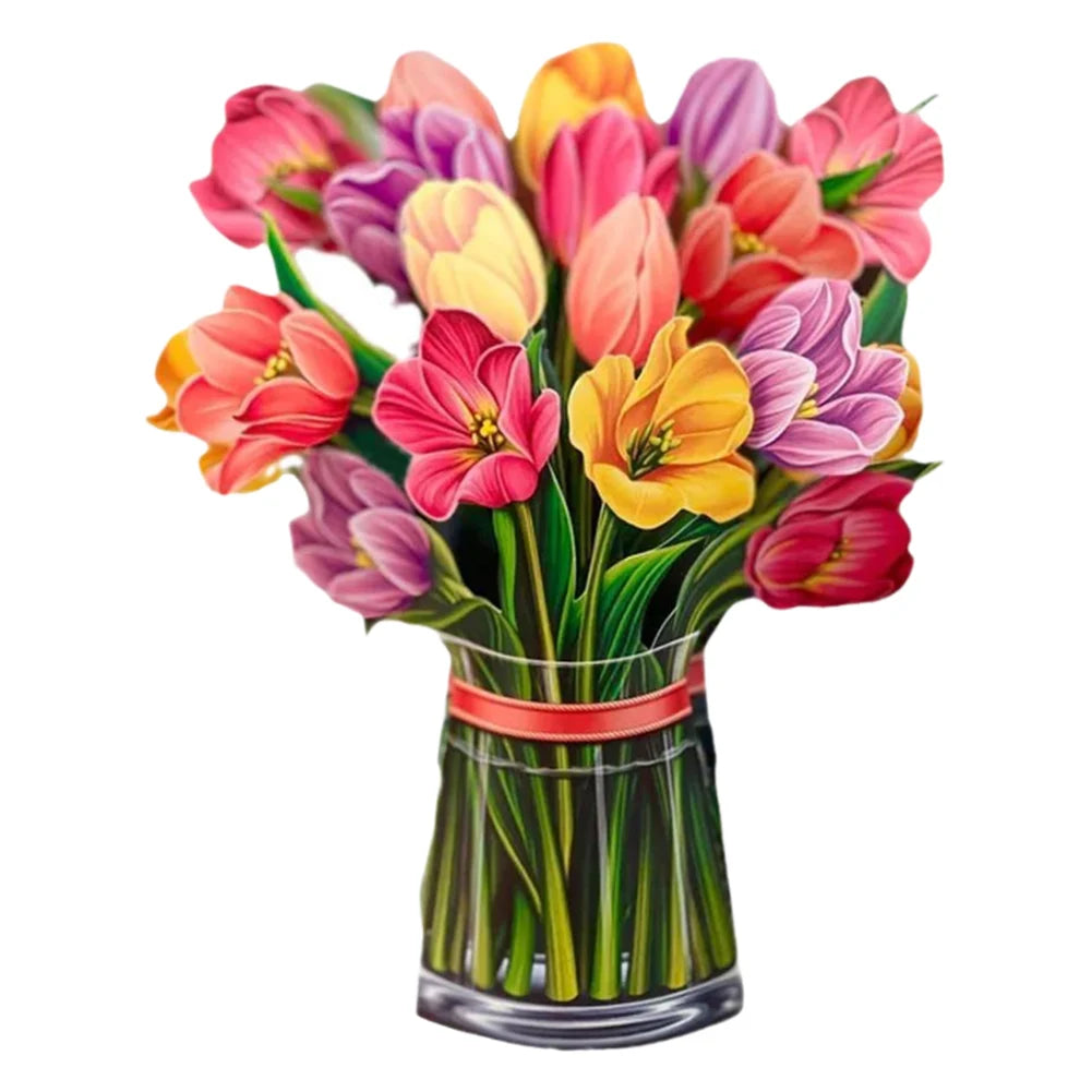 3D Tulip Theme Pop up Card