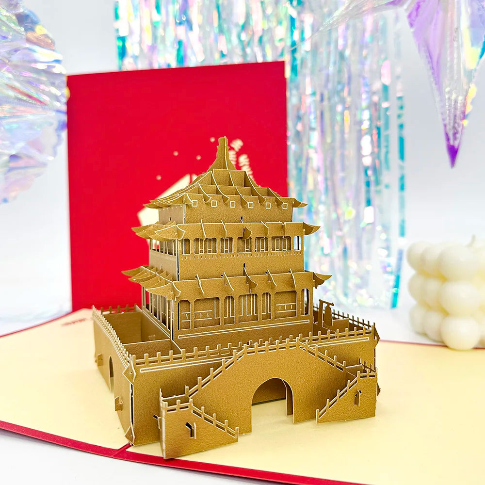 3D Pop Up Birthday Card 3D Miniatures Invitation Cards World Attractions Business Card Boy Gifts Greeting Card Tourist Postcard