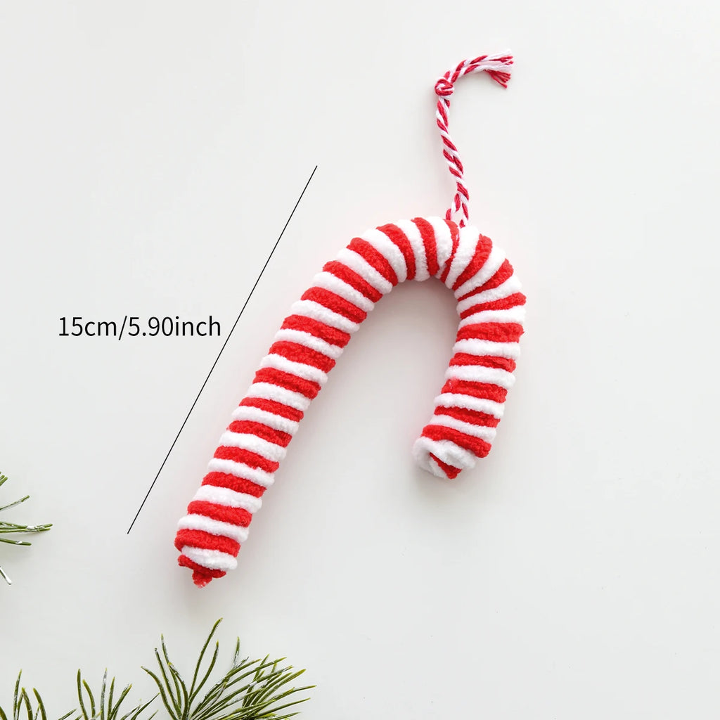 Christmas Red and White Plush Decorations Christmas Balls Walking Sticks Candy Christmas Tree Hangings Christmas INS Ornaments