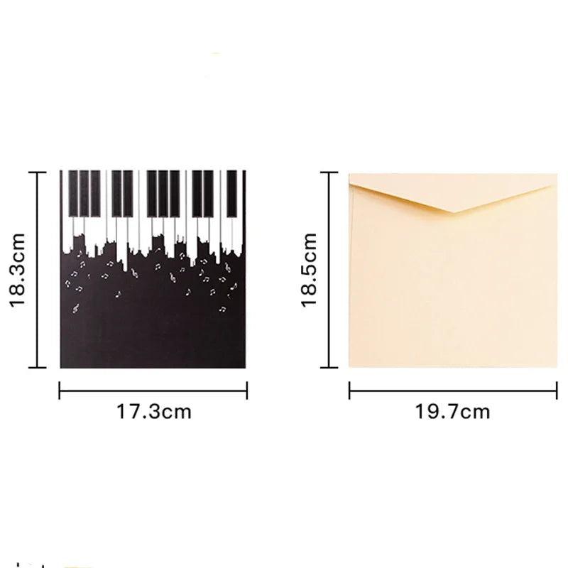 3D Pop Up Card Grand Piano Guitar Greeting Cards