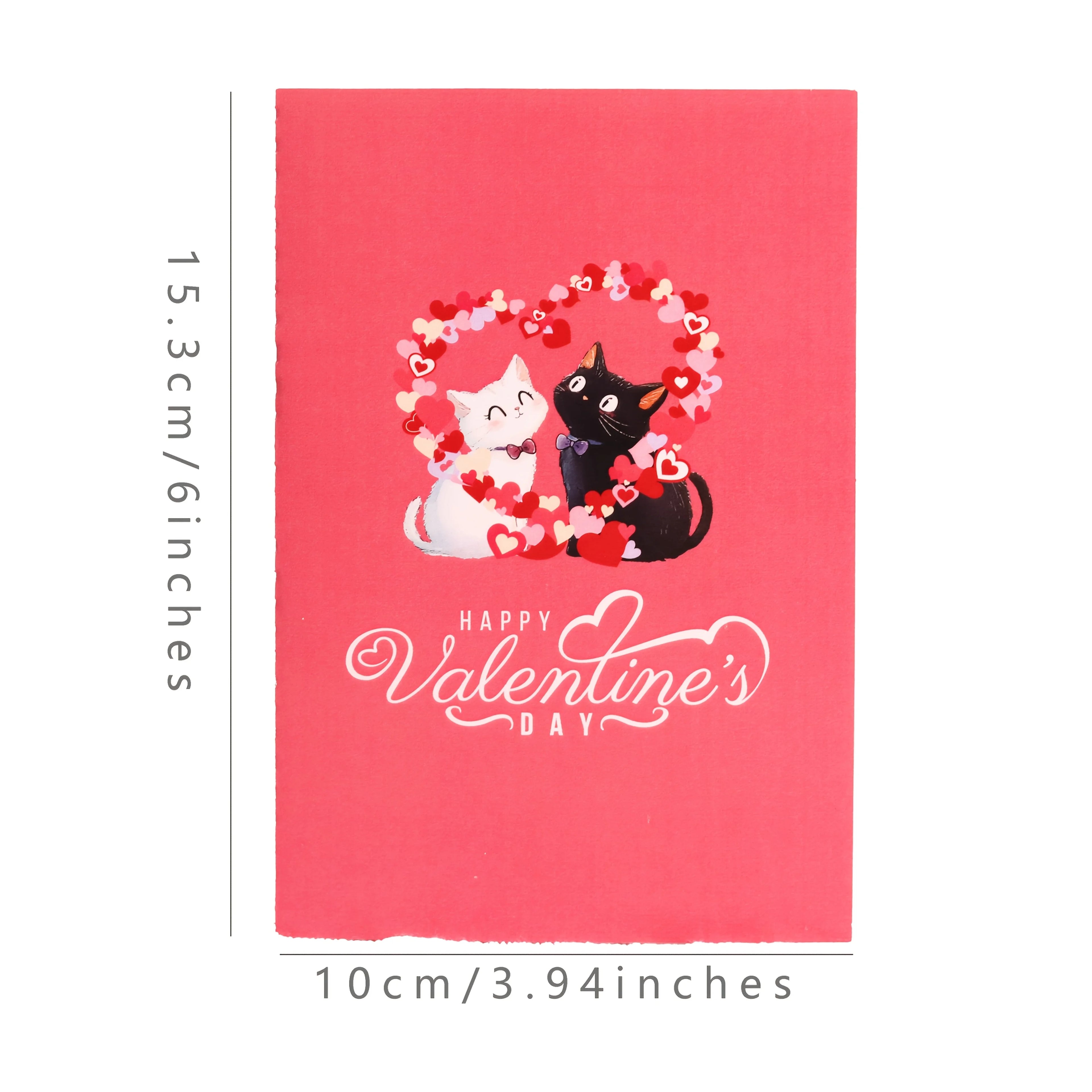 3D Cat Valentine Pop-up Card,Cute Couples Gift,Handmade Romantic Greeting Card
