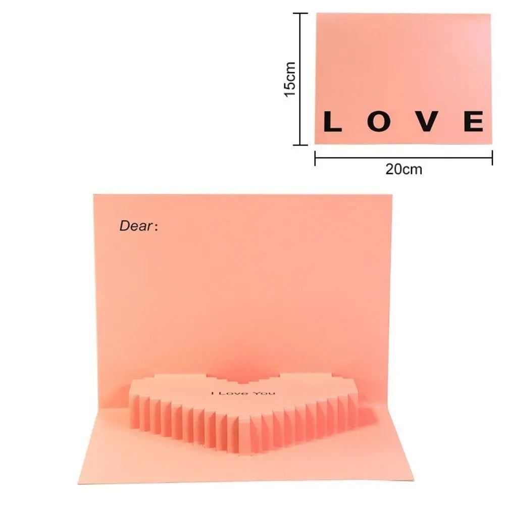 Happy Valentines Day 3D Pop-Up Valentine's Day Cards Handwriting Invitation Pop UP Greeting Card