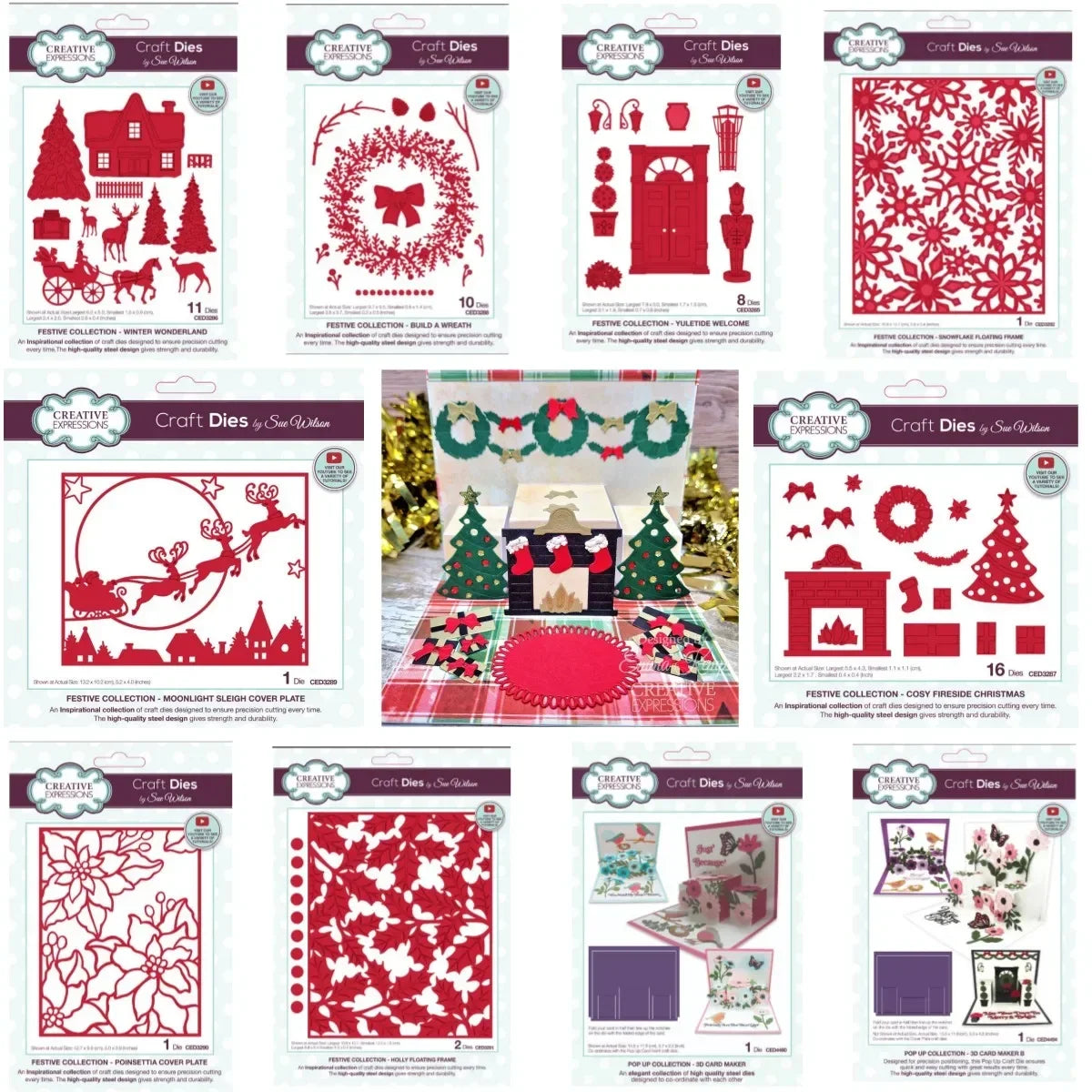 2024 Christmas Pop Up 3D Card Tree Snowflake Frame Wreath Metal Cutting Dies Stamps for DIY Decorating Scrapbook Template Craft