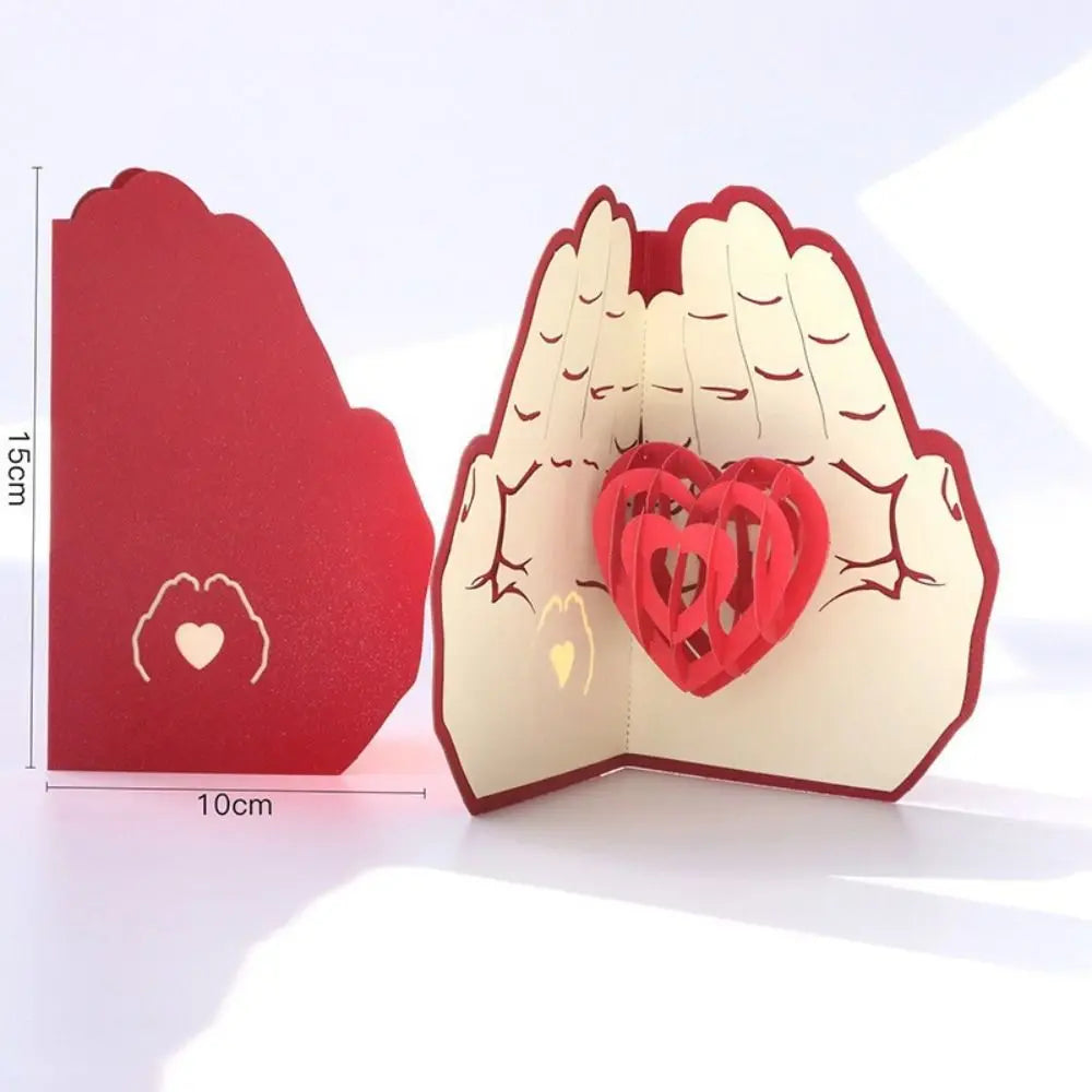 Happy Valentines Day 3D Pop-Up Valentine's Day Cards Handwriting Invitation Pop UP Greeting Card