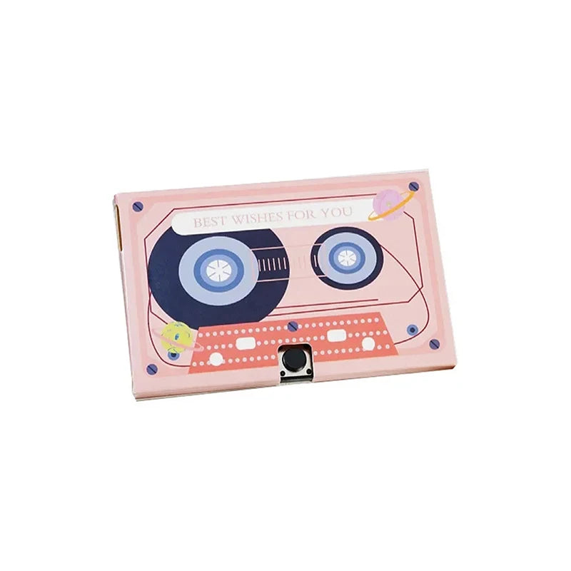 Greeting Card With Recordable Recorder DIY Greeting Post Card Sound Voice Chip Audio Recorder Music Gift Cassette Tape