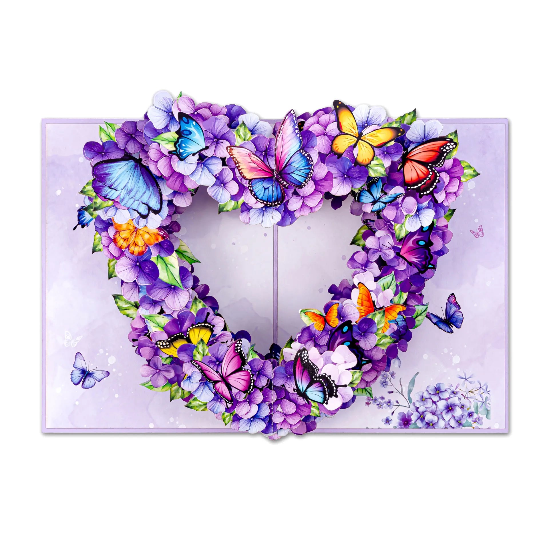 Purple Butterfly Heart 3D Pop Up Card