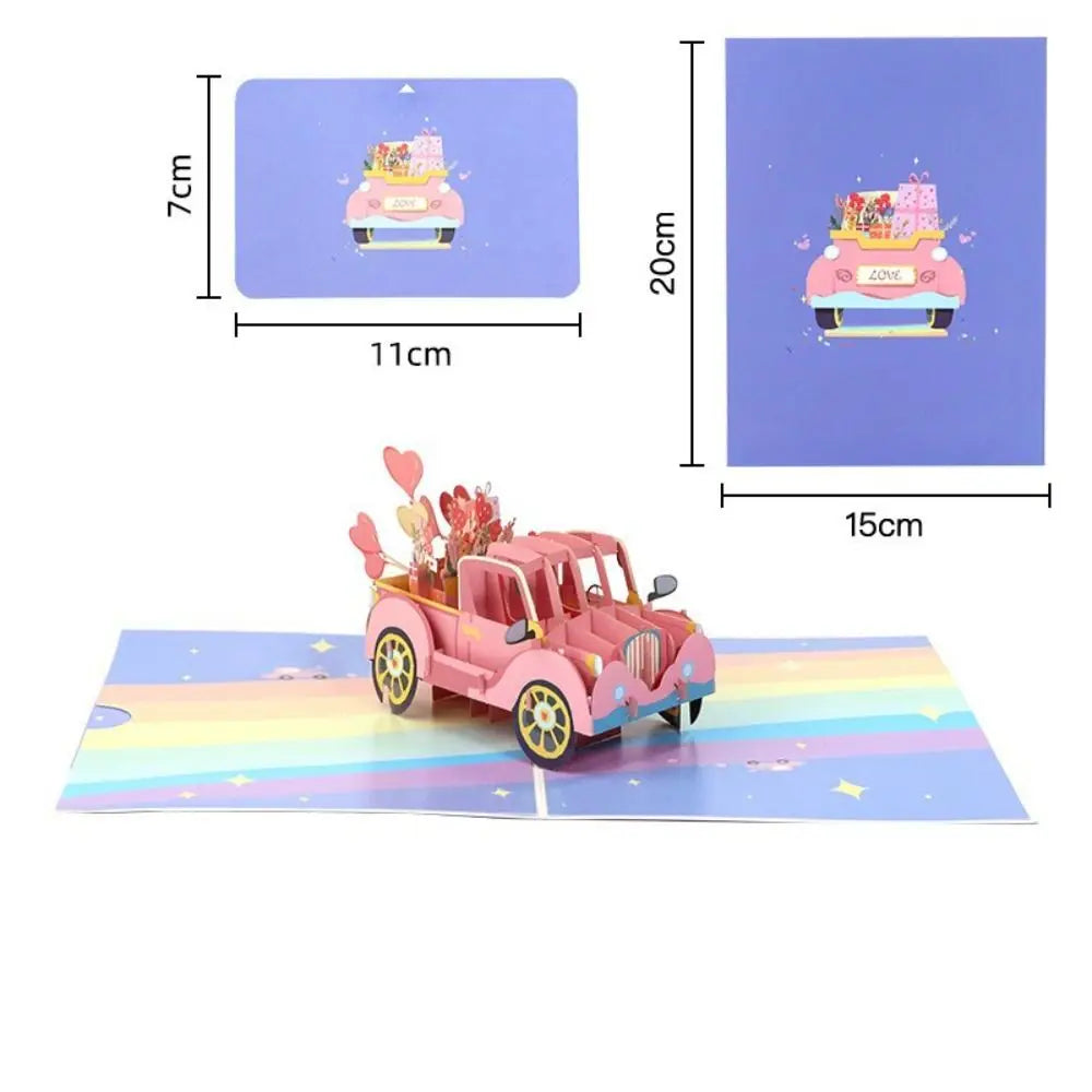 Happy Valentines Day 3D Pop-Up Valentine's Day Cards Handwriting Invitation Pop UP Greeting Card
