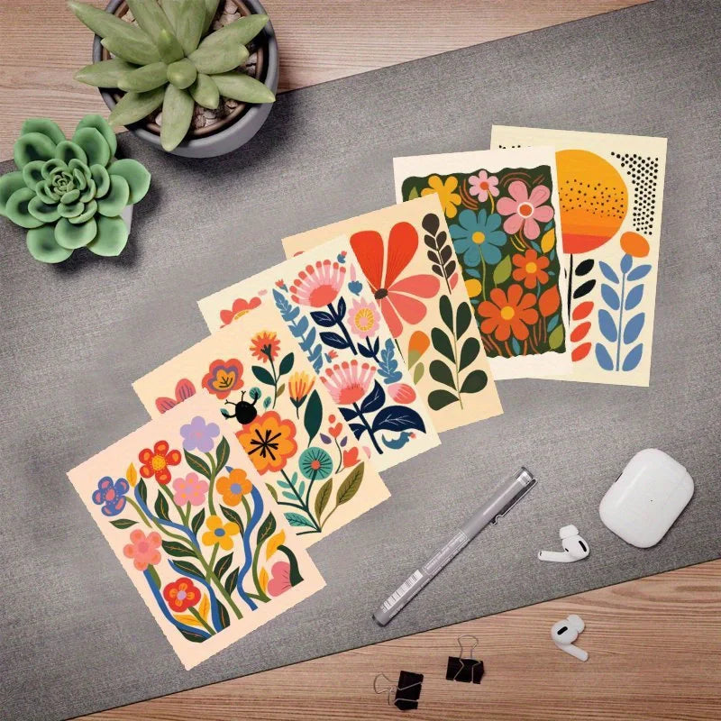 12pcs, greeting cards, (6 unique designs, 2 cards of each design)blank greeting cards, blank greeting cards and envelopes