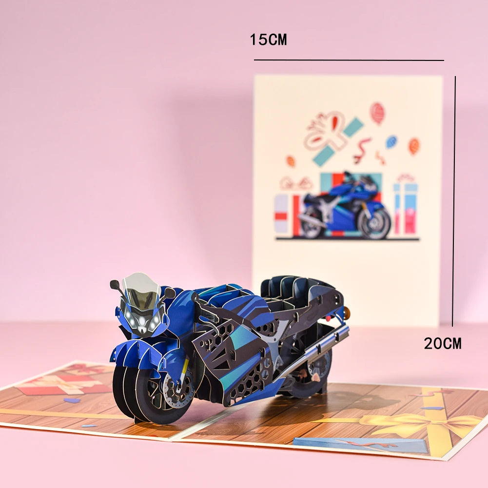 3D Pop Up Card for Kids Dad Husband Fathers Day Greeting Cards Sport Theme Car Bike Travel All Occasions