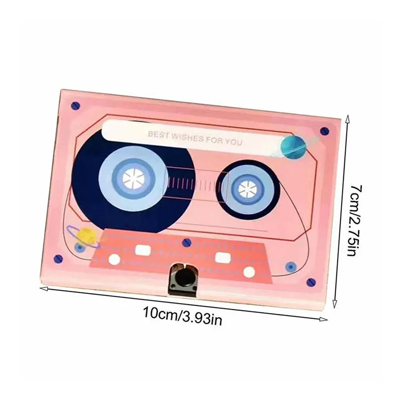 Greeting Card With Recordable Recorder DIY Greeting Post Card Sound Voice Chip Audio Recorder Music Gift Cassette Tape