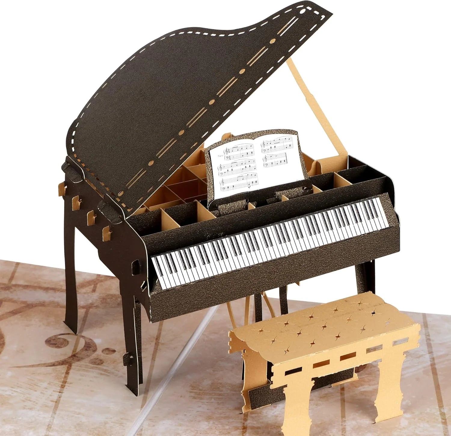 3D Pop Up Card Grand Piano Guitar Greeting Cards