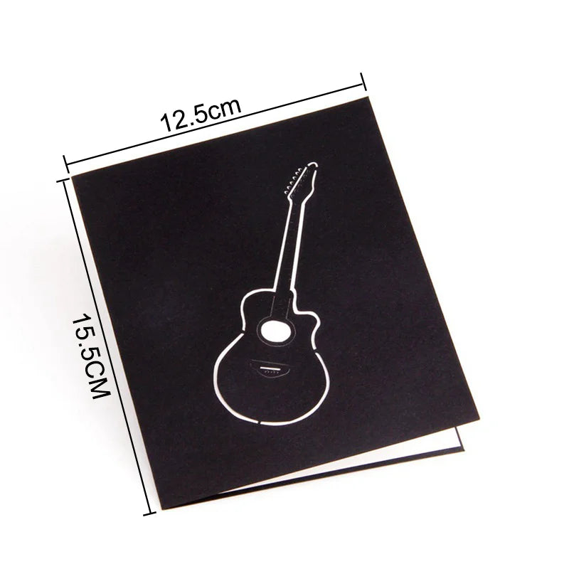 3D Pop Up Card Grand Piano Guitar Greeting Cards