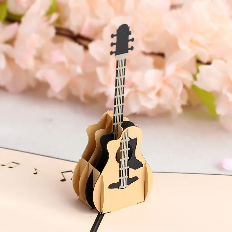 3D Pop Up Card Grand Piano Guitar Greeting Cards
