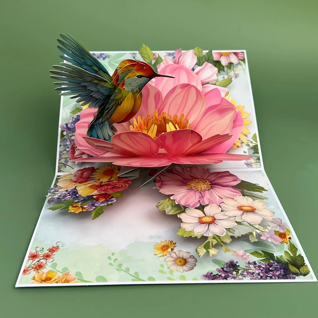 3D Pop Up Flower hand made  Card