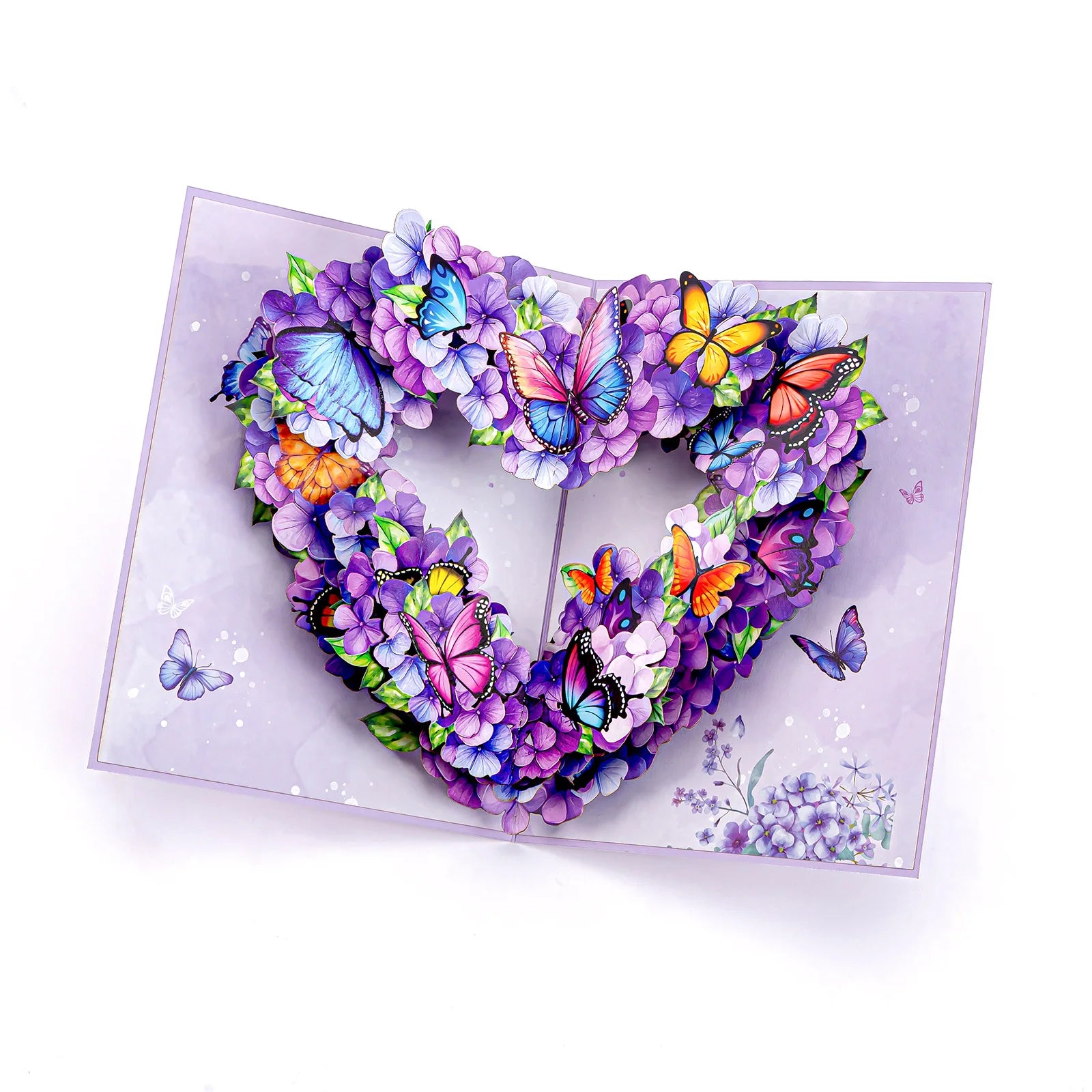 Purple Butterfly Heart 3D Pop Up Card