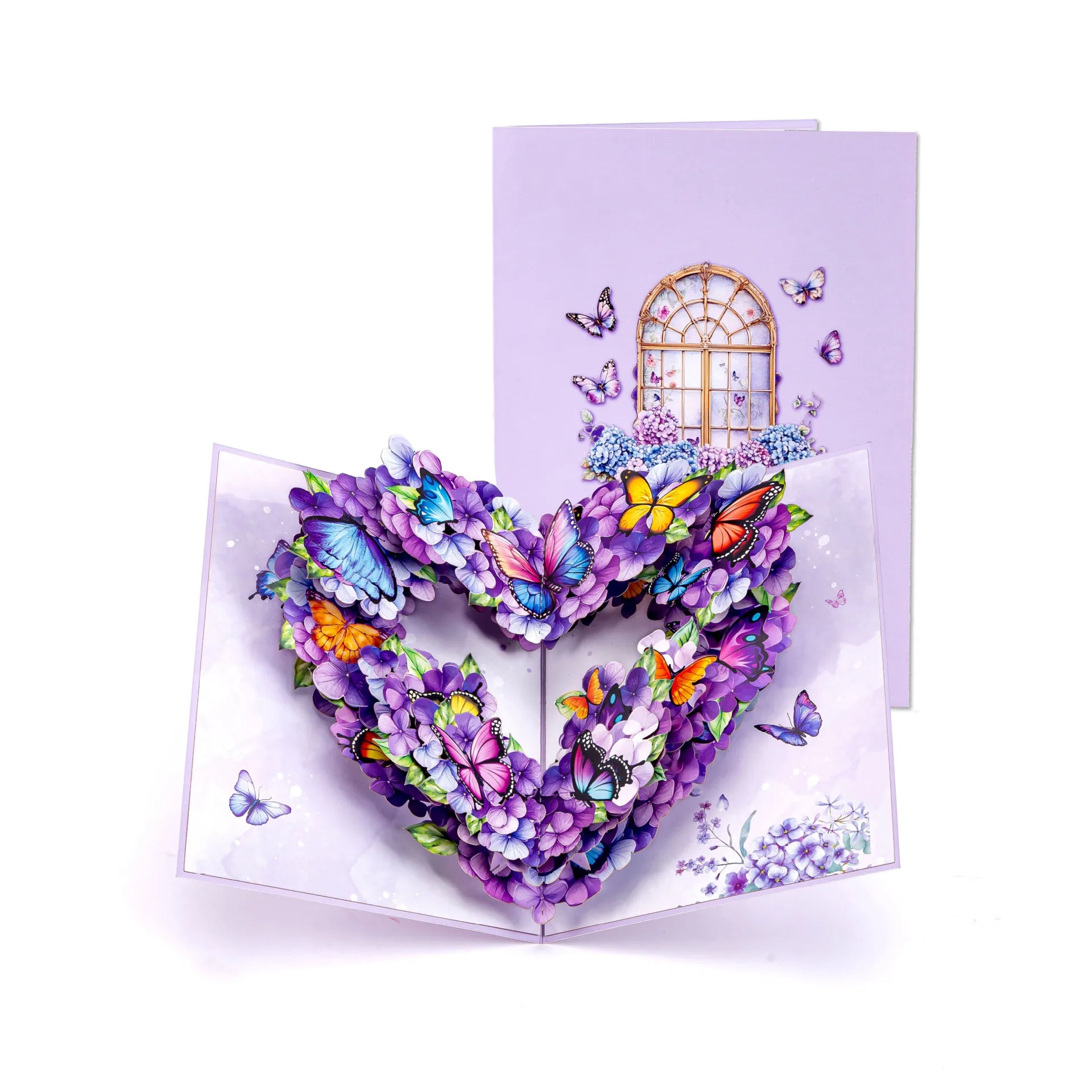 Purple Butterfly Heart 3D Pop Up Card
