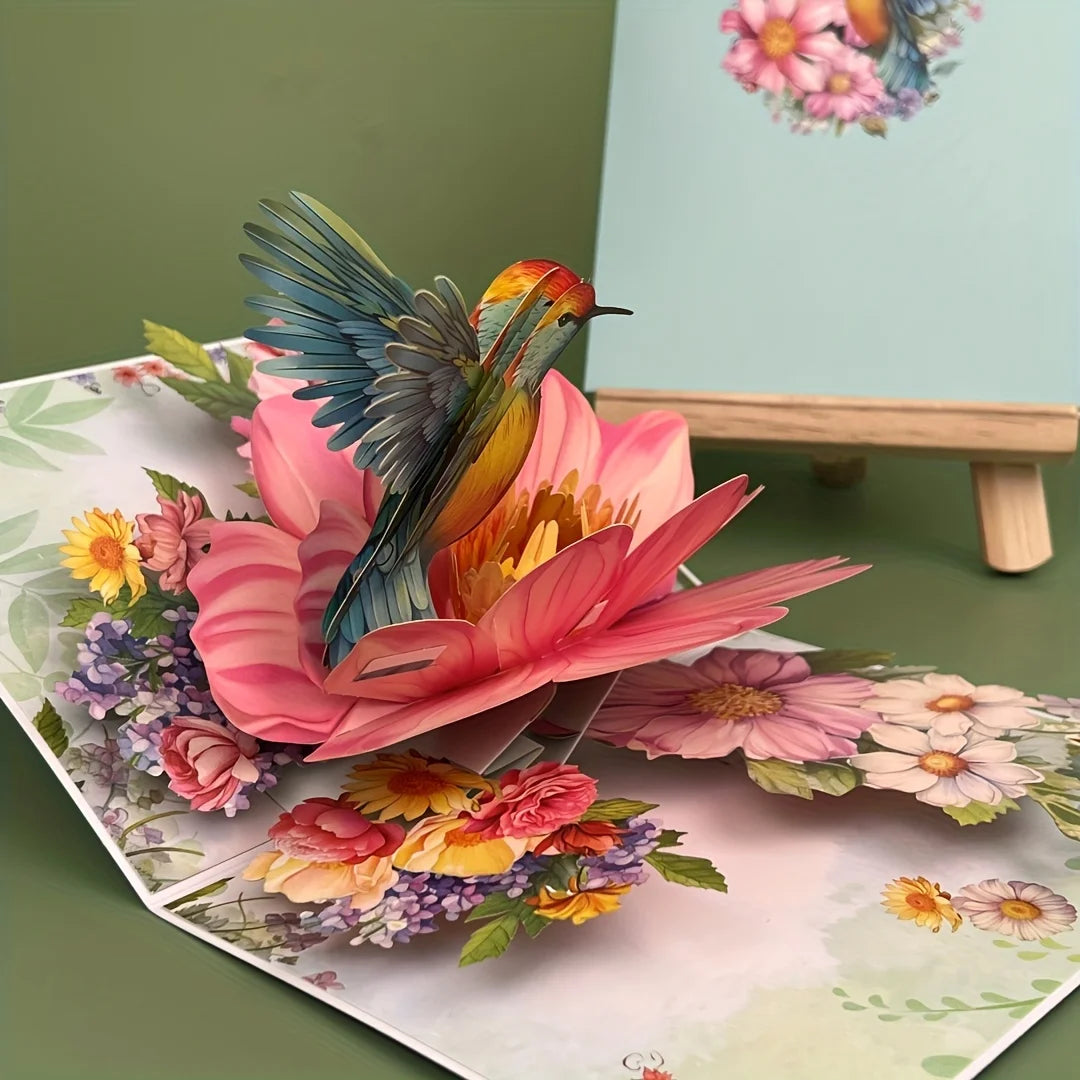 3D Pop Up Flower hand made  Card