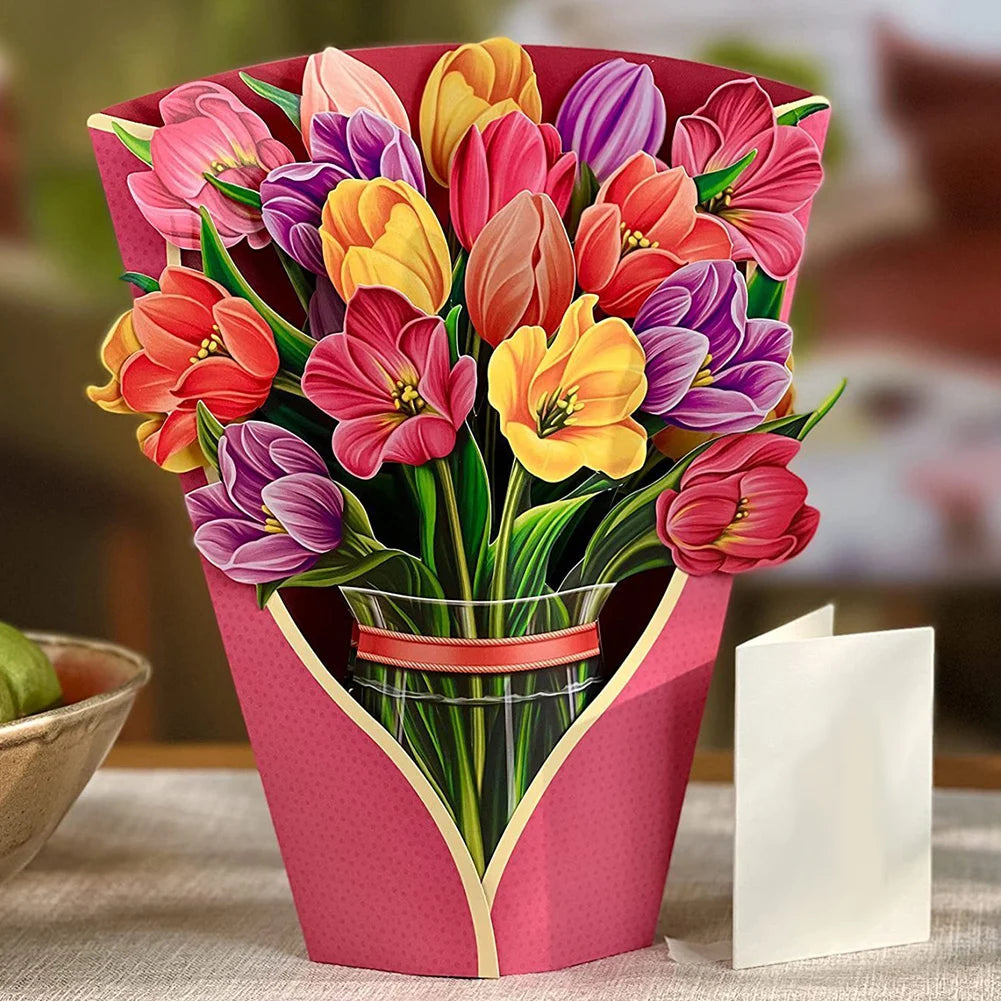 3D Tulip Theme Pop up Card