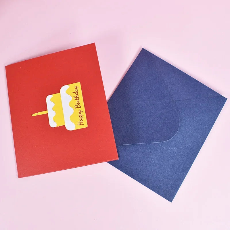 Musical Birthday Greeting Cards 3D Pop Up Gift Card with Led Music