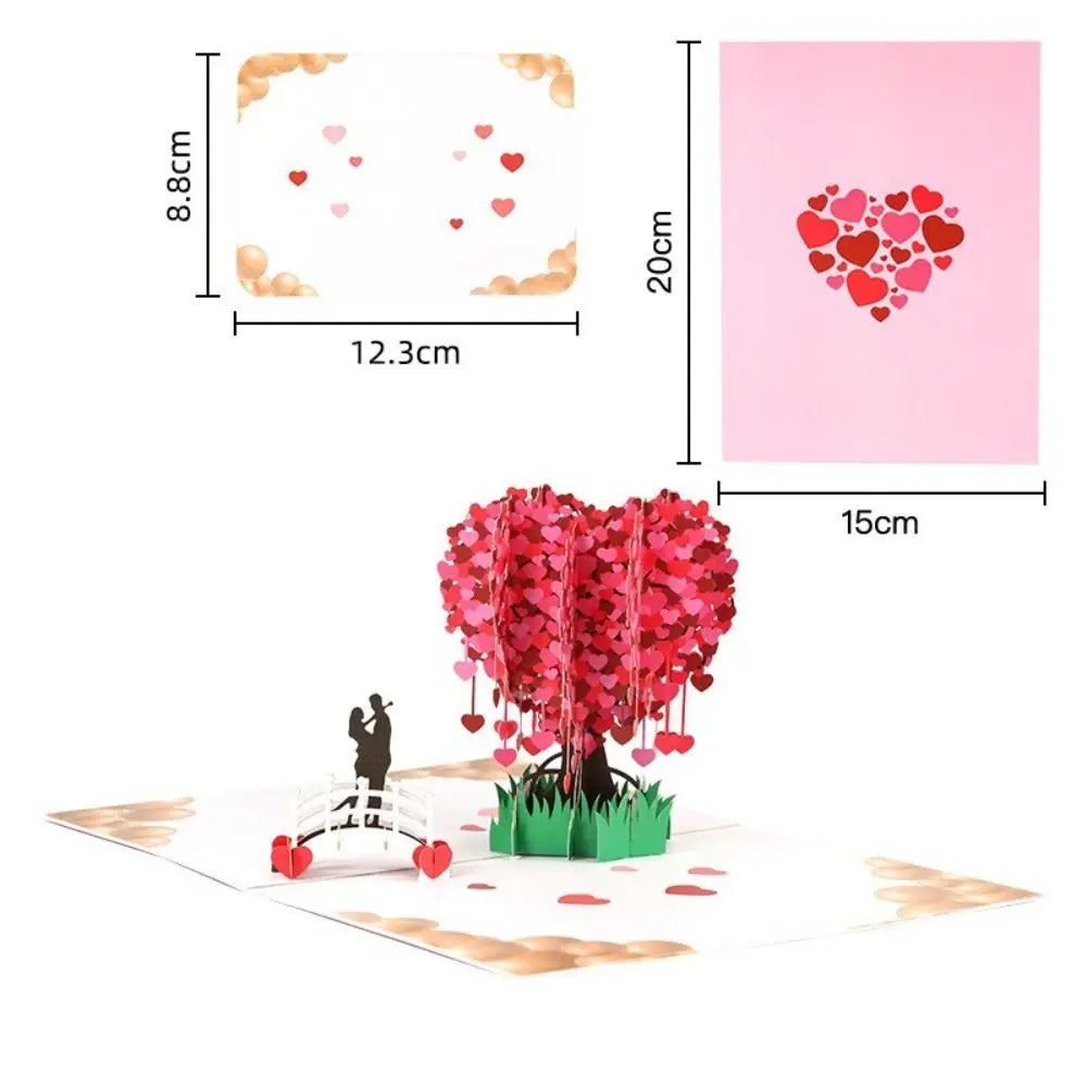Happy Valentines Day 3D Pop-Up Valentine's Day Cards Handwriting Invitation Pop UP Greeting Card