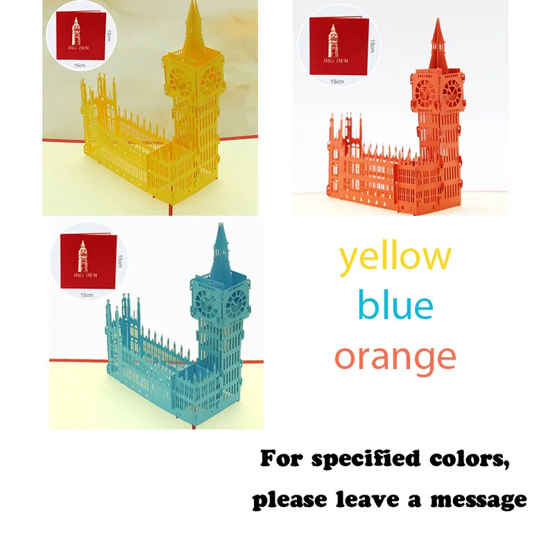 3D Pop Up Birthday Card 3D Miniatures Invitation Cards World Attractions Business Card Boy Gifts Greeting Card Tourist Postcard