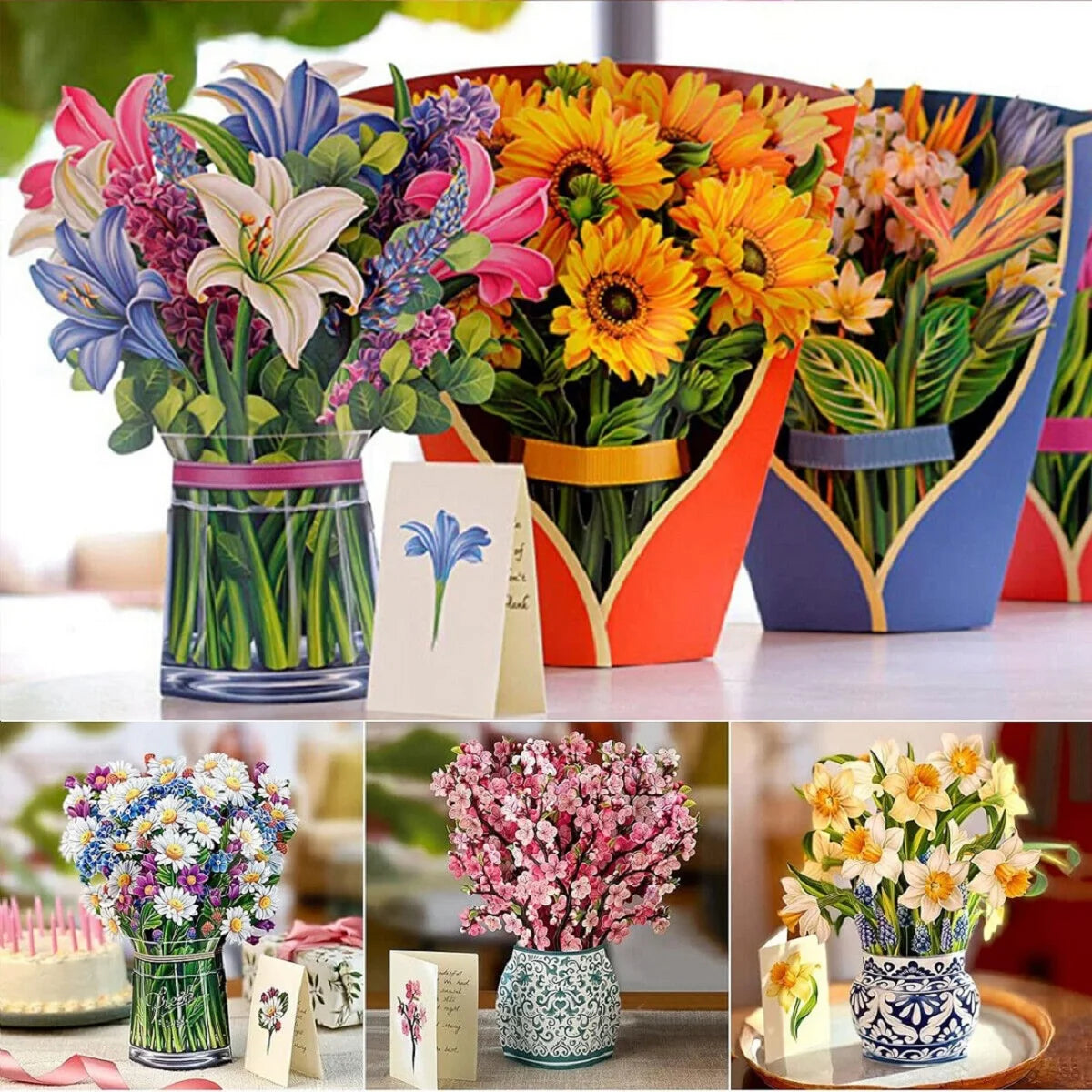 3D Tulip Theme Pop up Card