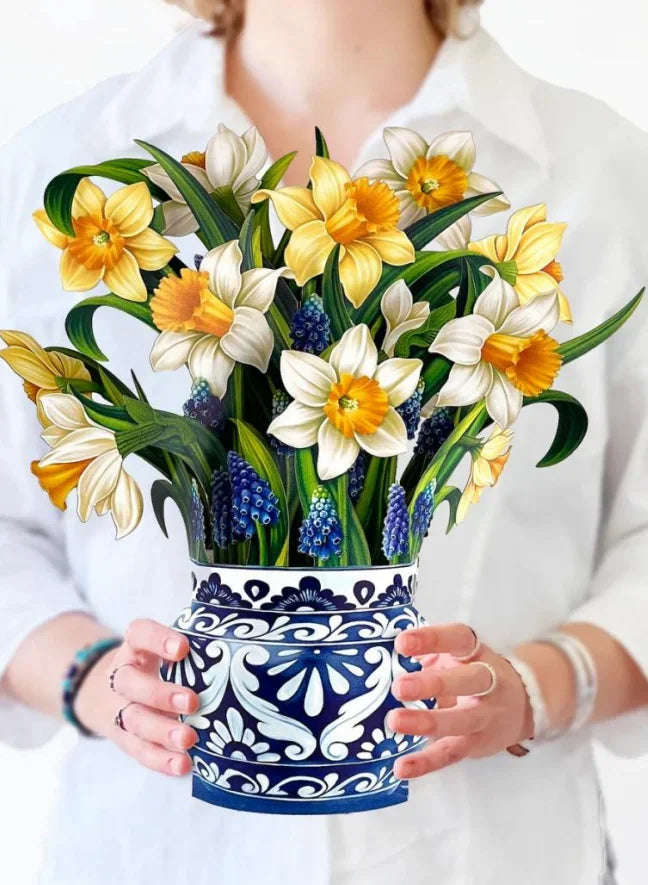 3D Pop Up Flower Greeting Card Paper Up Flower Bouque Postcard Gifts for Birthday Valentine's Mothers Day