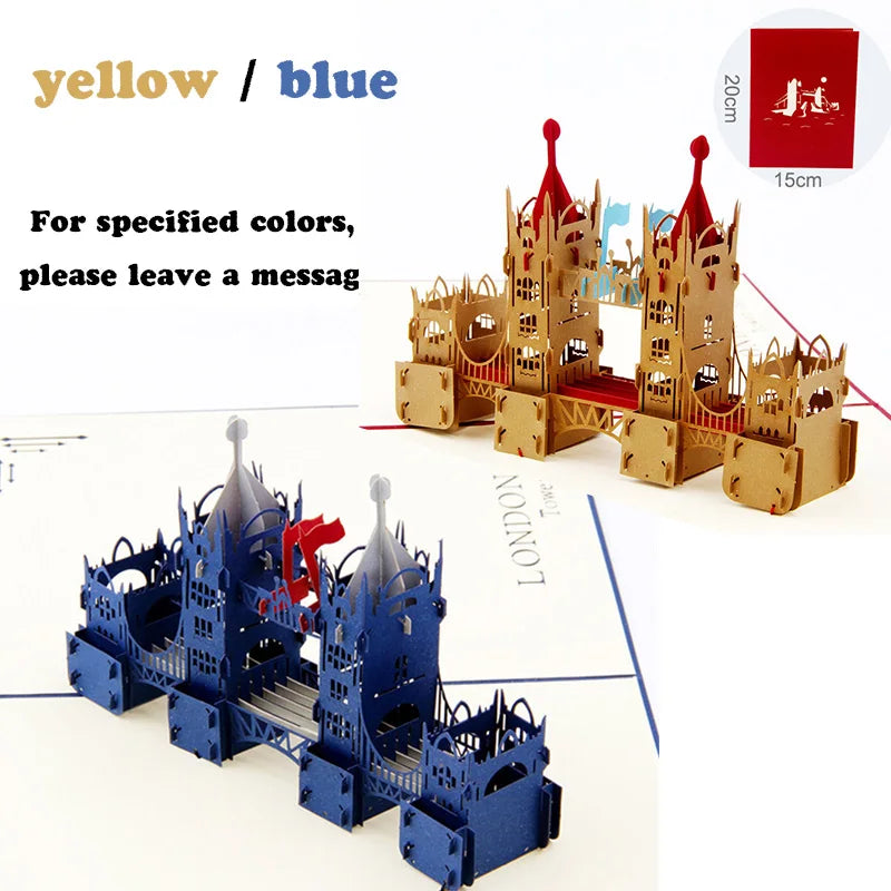 3D Pop Up Birthday Card 3D Miniatures Invitation Cards World Attractions Business Card Boy Gifts Greeting Card Tourist Postcard