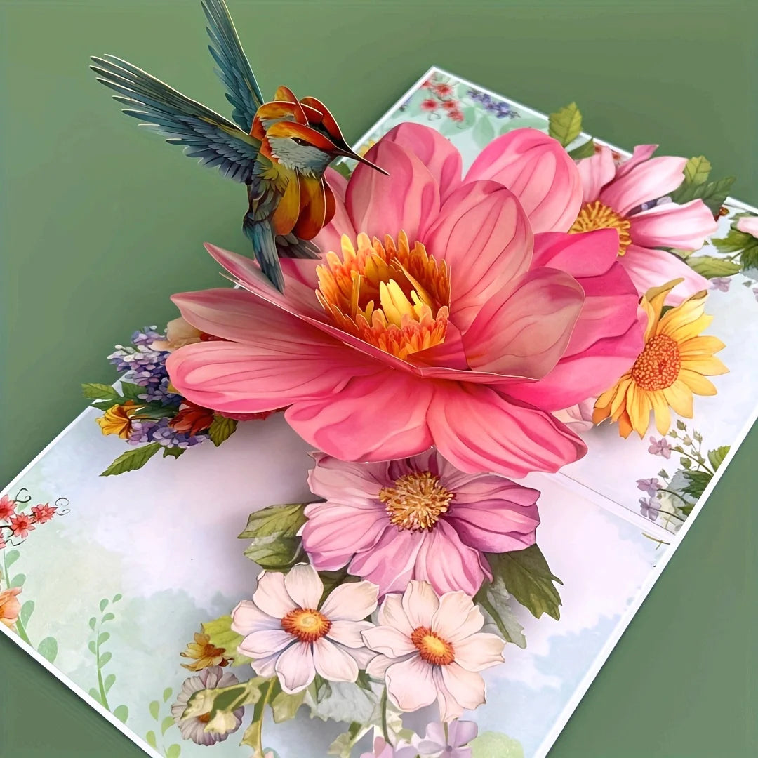3D Pop Up Flower hand made  Card