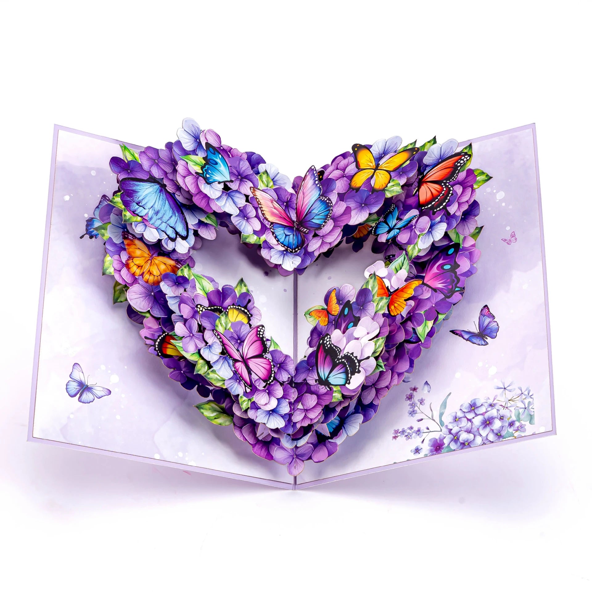 Purple Butterfly Heart 3D Pop Up Card