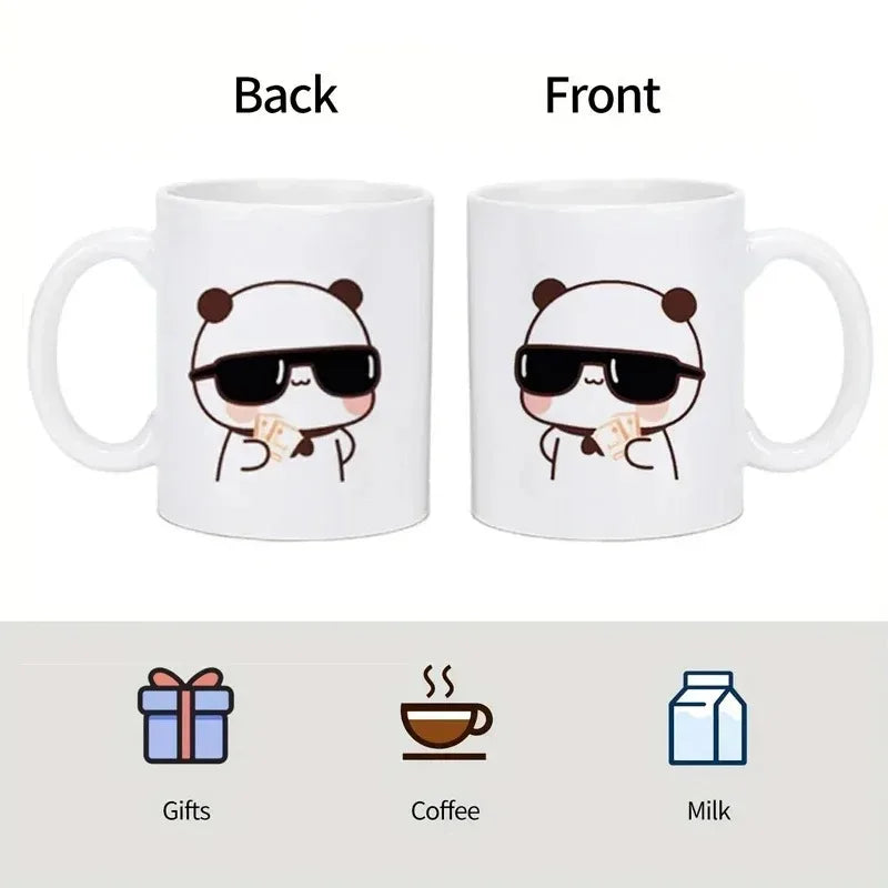 Cute Little Bear Coffee Milk Mugs Mocha Cat Couple