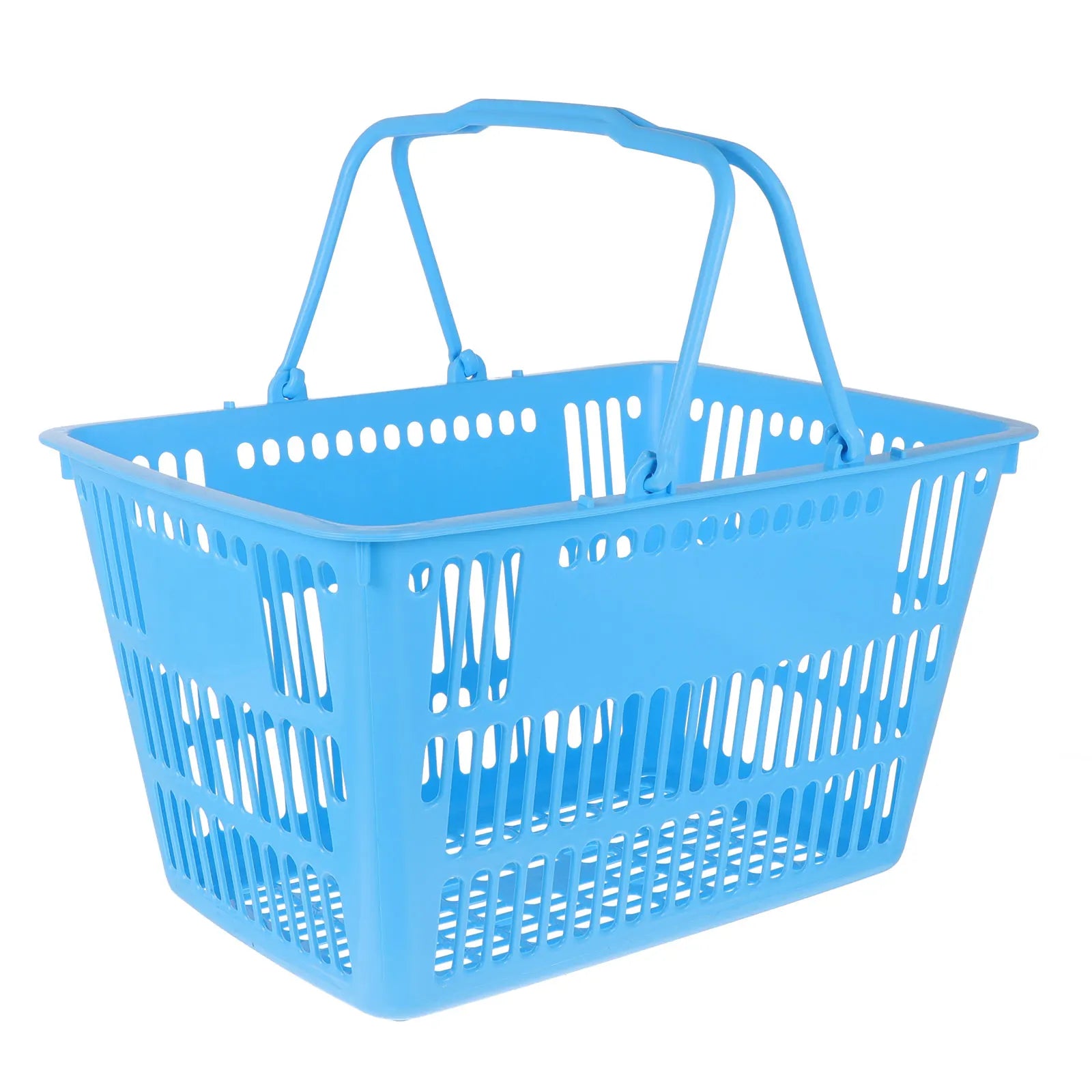 Plastic Basket With Handles Large-Capacity Mall Shopping Basket Hollow Portable Organizer Toys Snack Fruit Baskets Bath Baske