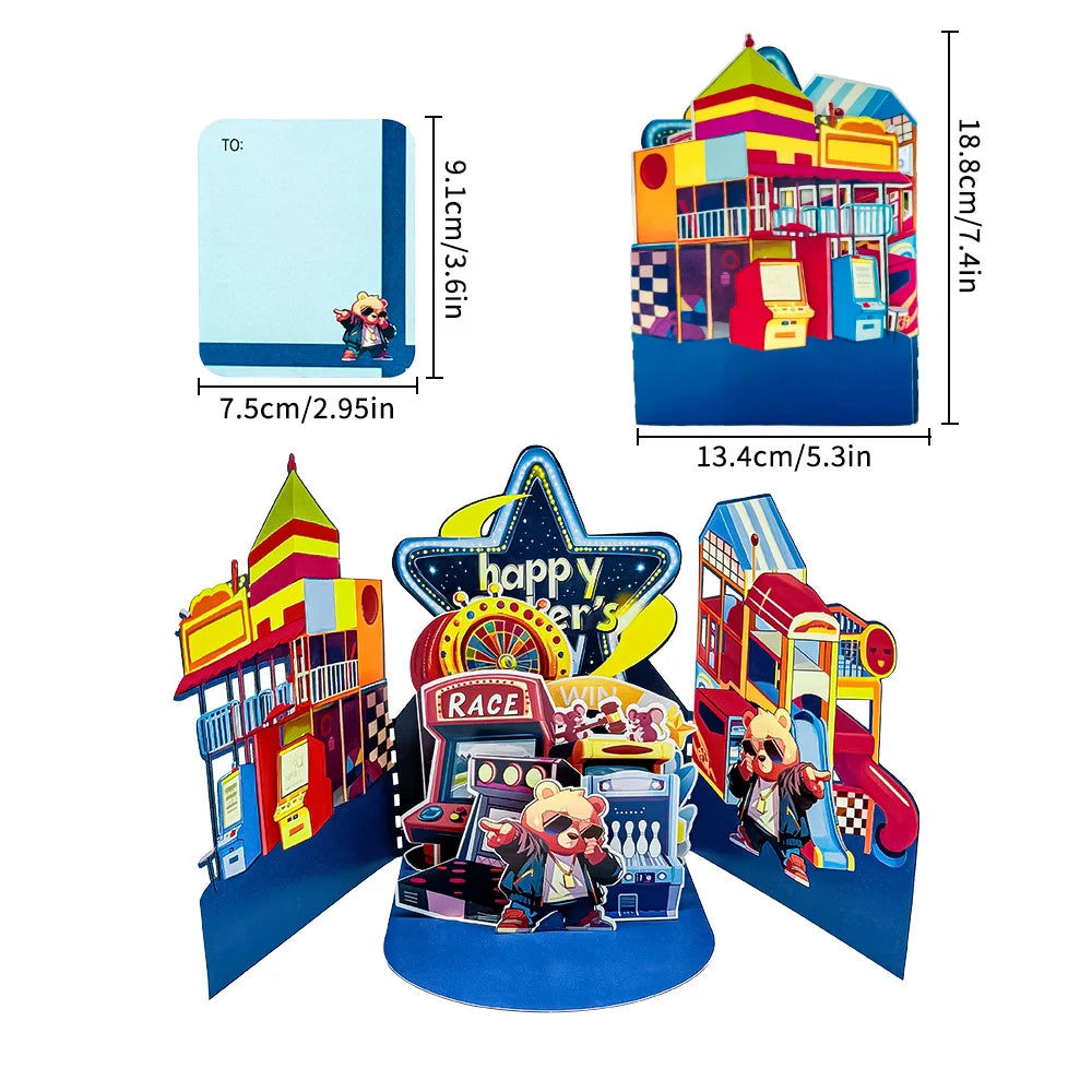 Race Win 3D Pop Up Card with Envelope