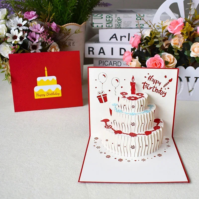 Musical Birthday Greeting Cards 3D Pop Up Gift Card with Led Music