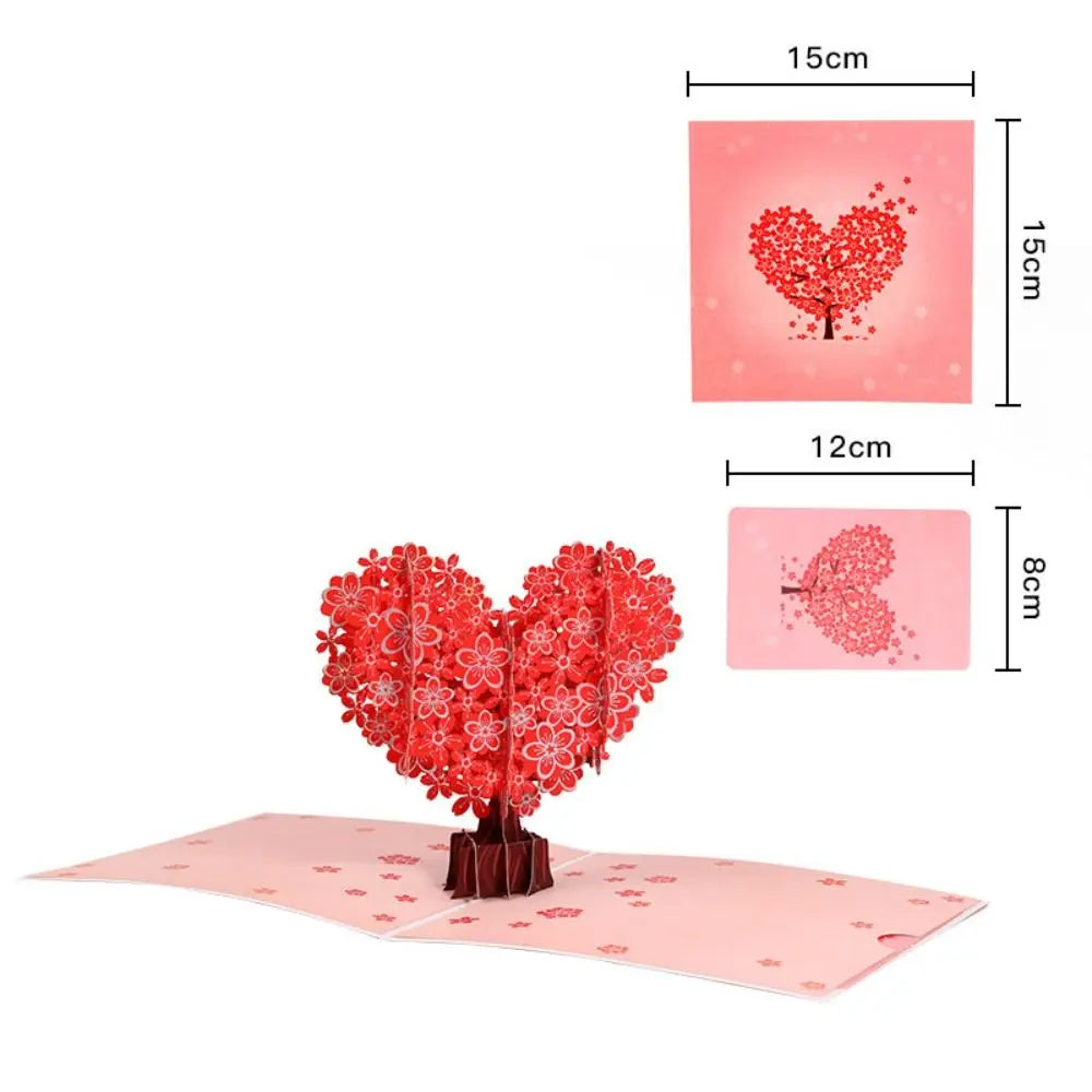 Happy Valentines Day 3D Pop-Up Valentine's Day Cards Handwriting Invitation Pop UP Greeting Card