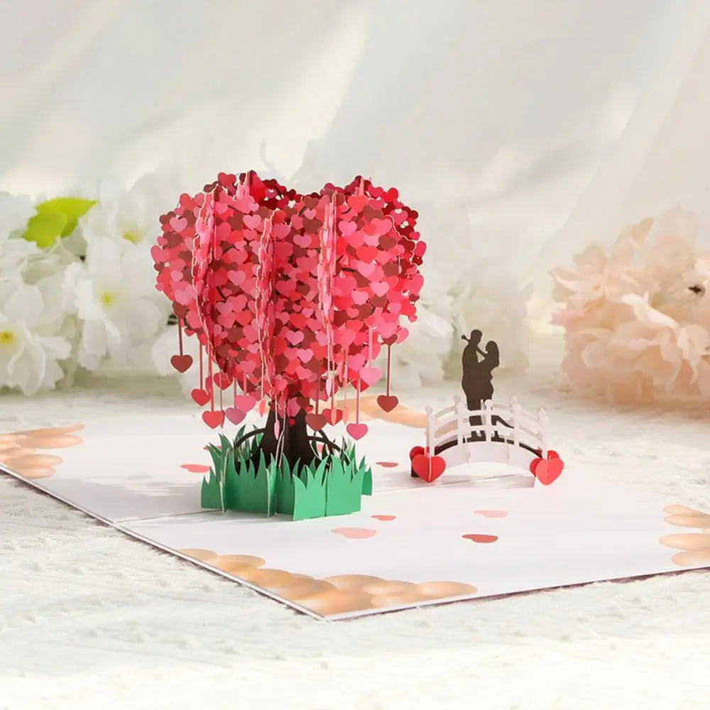 Happy Valentines Day 3D Pop-Up Valentine's Day Cards Handwriting Invitation Pop UP Greeting Card