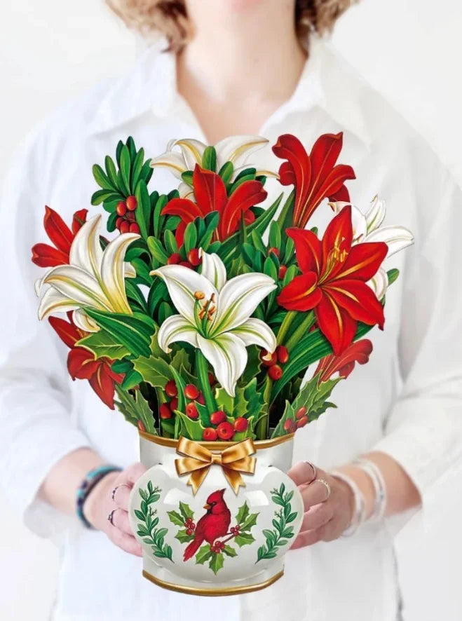 3D Pop Up Flower Greeting Card Paper Up Flower Bouque Postcard Gifts for Birthday Valentine's Mothers Day