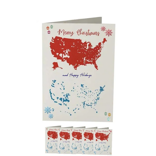 2024 America Merry Christmas   Greeting Cards, and funny- Presidential Election Map Cards.