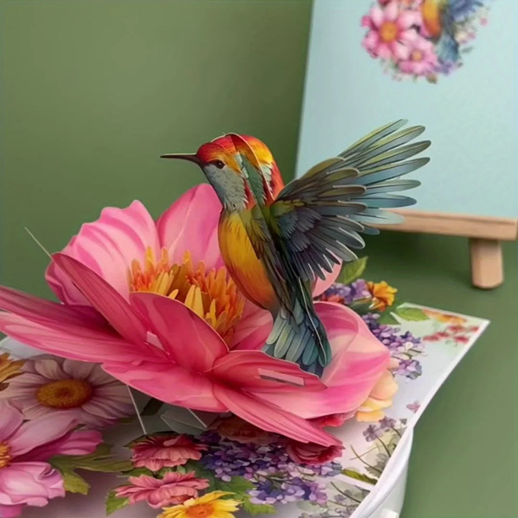 3D Pop Up Flower hand made  Card