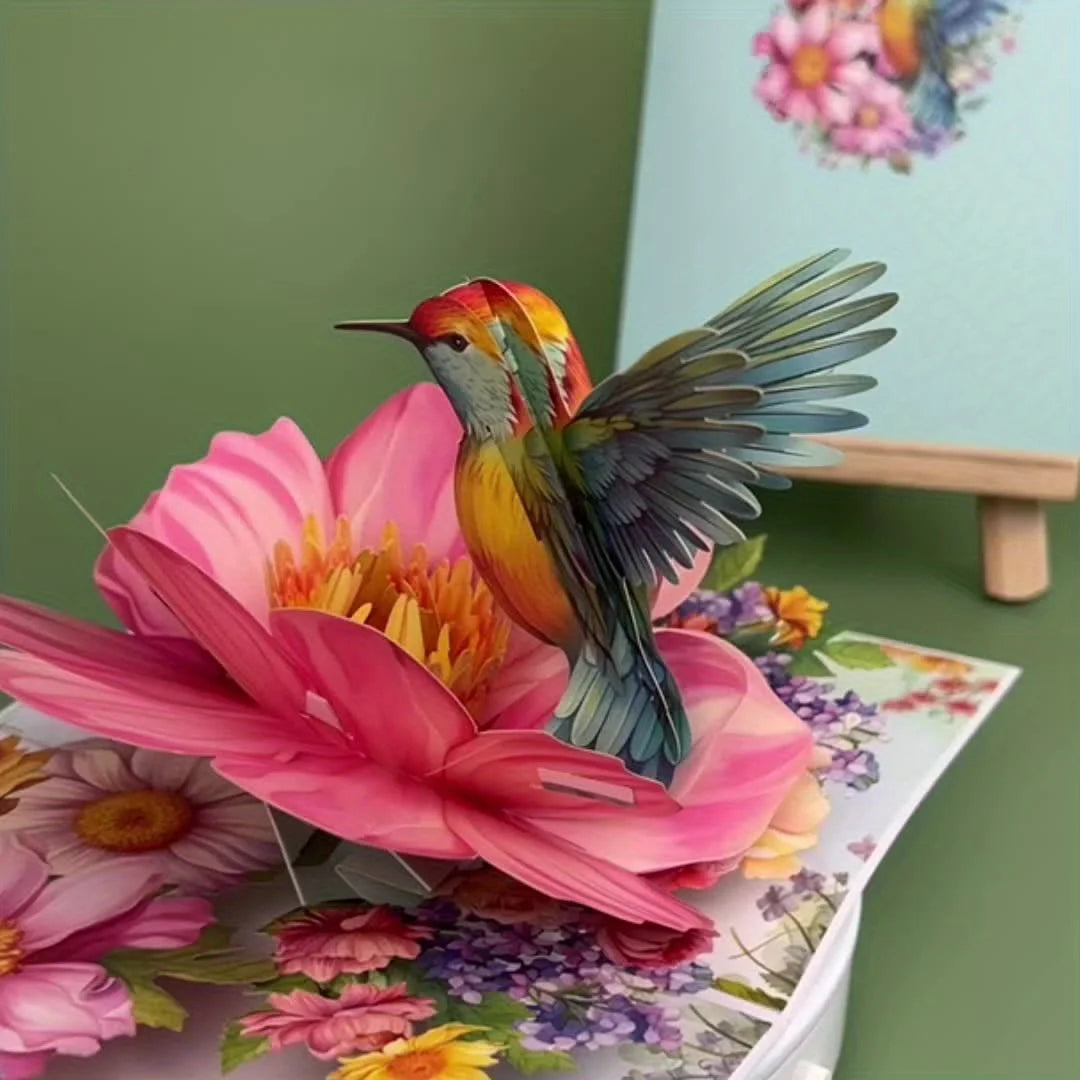 3D Pop Up Flower hand made  Card