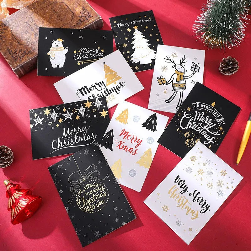 1/9/12/16/24pcs of small pop-up Christmas gift cards with envelopes and stickers, adorable holiday pop-up card kit for Christmas