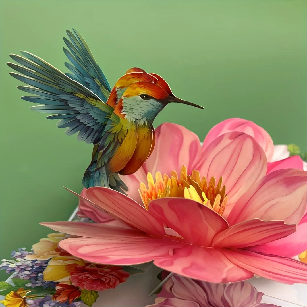 3D Pop Up Flower hand made  Card