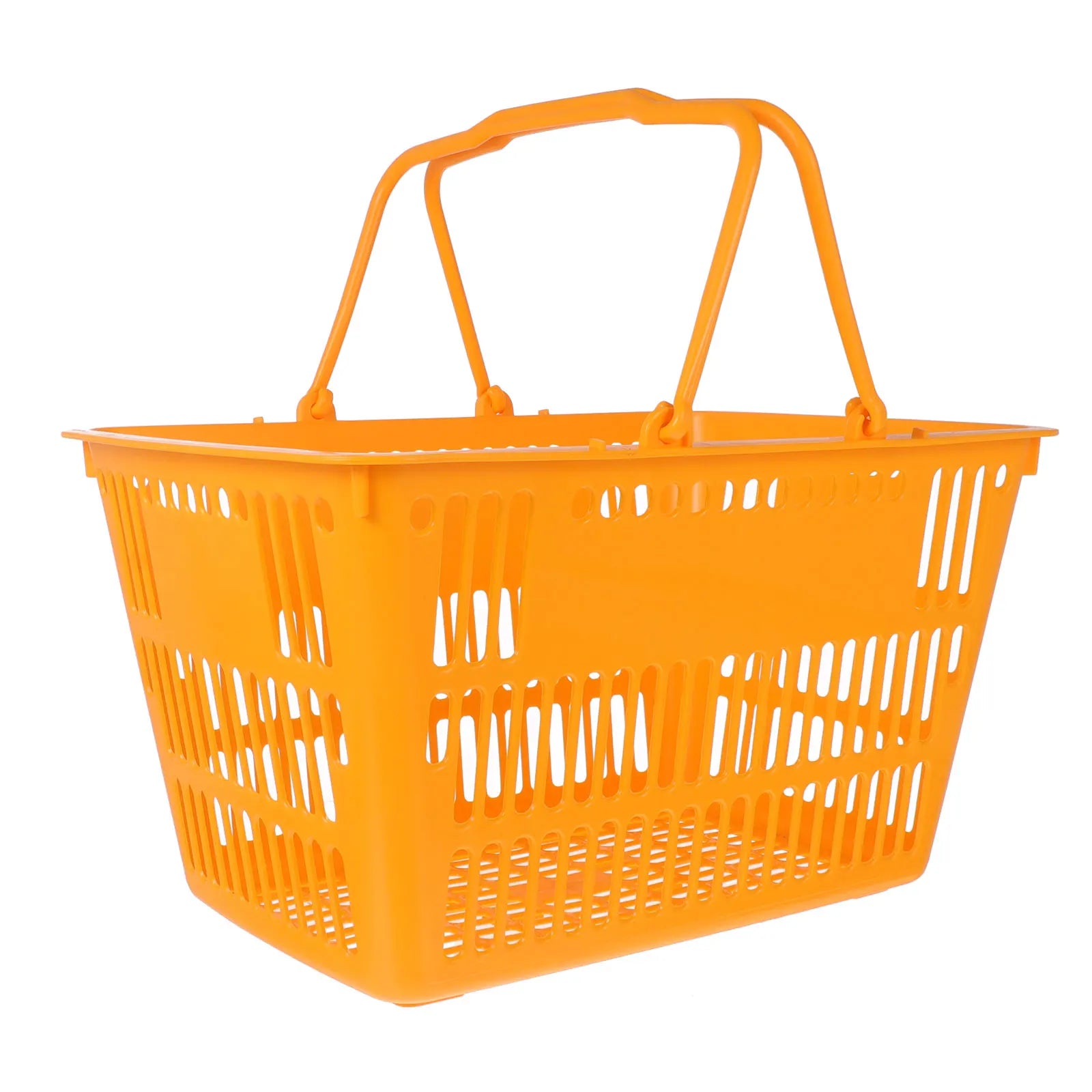 Plastic Basket With Handles Large-Capacity Mall Shopping Basket Hollow Portable Organizer Toys Snack Fruit Baskets Bath Baske