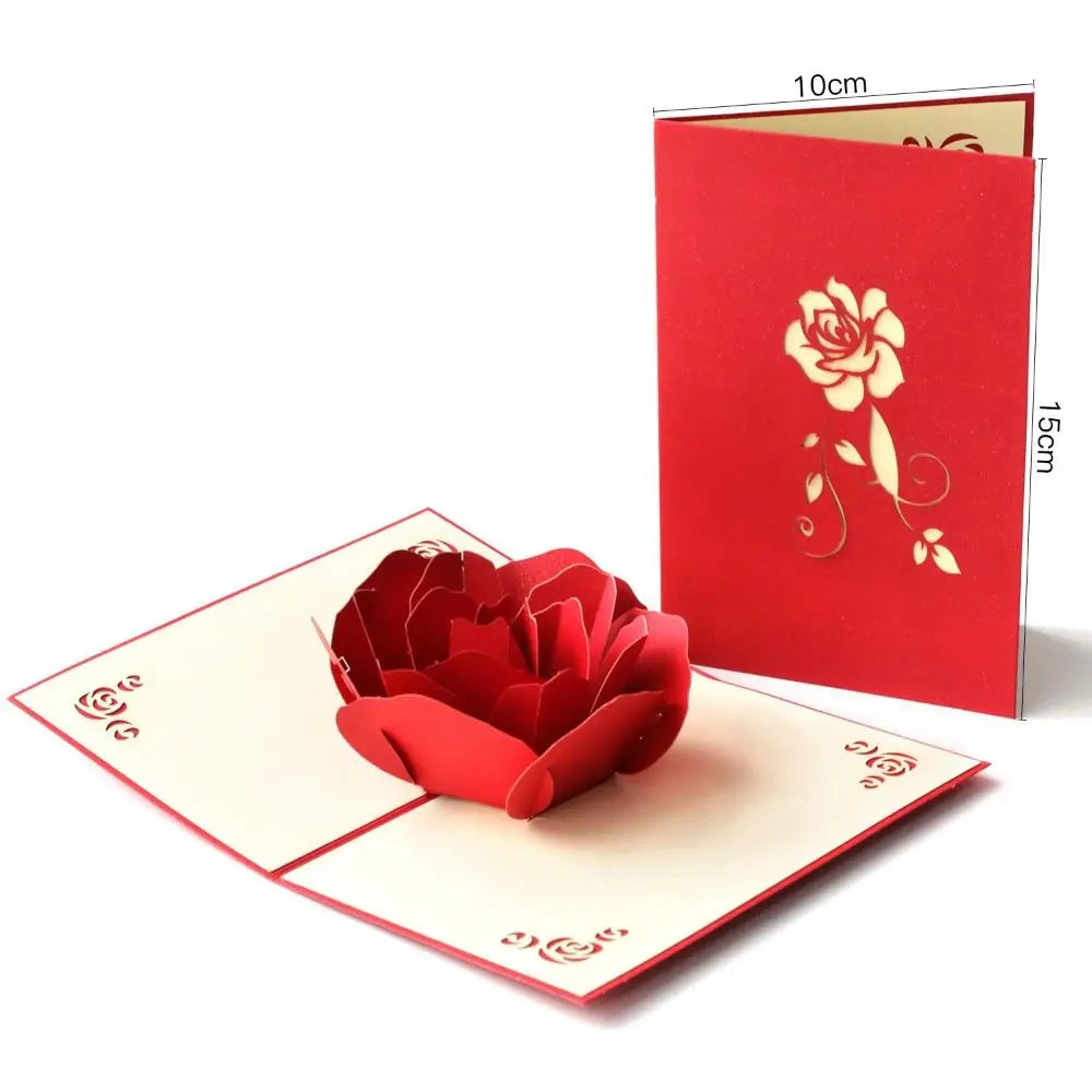 Happy Valentines Day 3D Pop-Up Valentine's Day Cards Handwriting Invitation Pop UP Greeting Card
